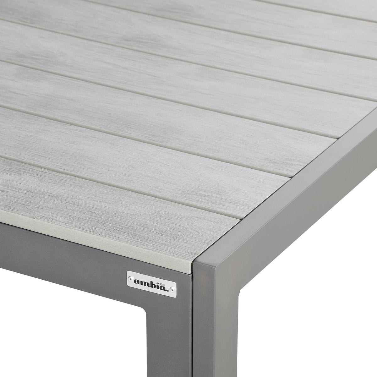 GARTENTISCH 180/90/74 cm Metall, Kunststoff Grau, Dunkelgrau rechteckig  - Dunkelgrau/Grau, Konventionell, Kunststoff/Metall (180/90/74cm) - Ambia Garden