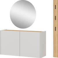 GARDEROBE 3-teilig  in 123/200/29 cm  - Kaschmir/Eichefarben, Design, Holzwerkstoff (123/200/29cm)