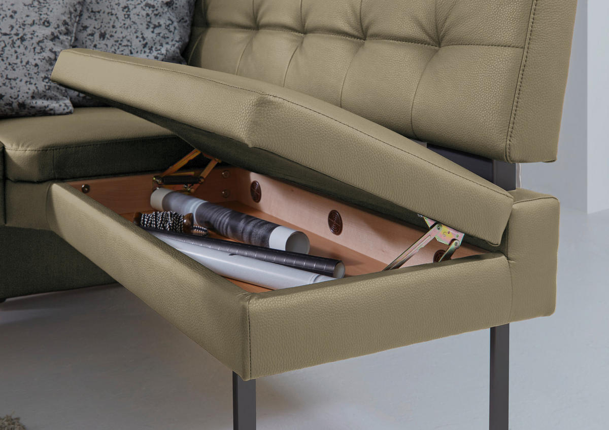 ECKBANK 200/158 cm Mikrofaser Grün   - Schwarz/Grün, Design, Textil/Metall (200/158cm) - Dieter Knoll
