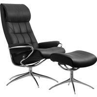 RELAXSESSELSET London Echtleder Hocker    - Schwarz, Design, Leder/Metall (80/115/74cm) - Stressless