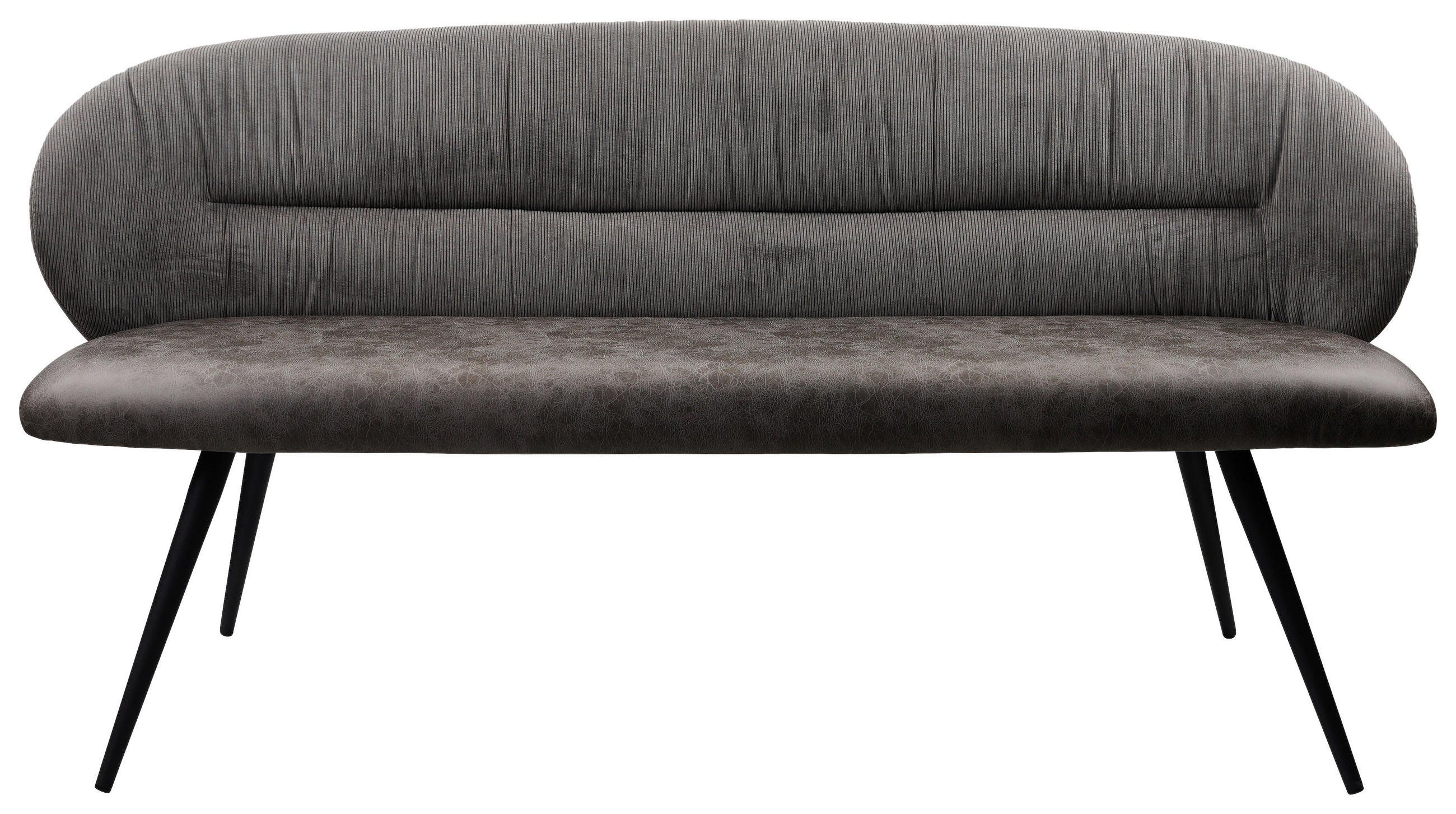 SITZBANK 168/82/62 cm Struktur Grau  - Schwarz/Grau, MODERN, Textil/Metall (168/82/62cm) - MID.YOU