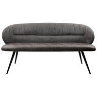 SITZBANK 168/82/62 cm Struktur Grau  - Schwarz/Grau, MODERN, Textil/Metall (168/82/62cm) - MID.YOU