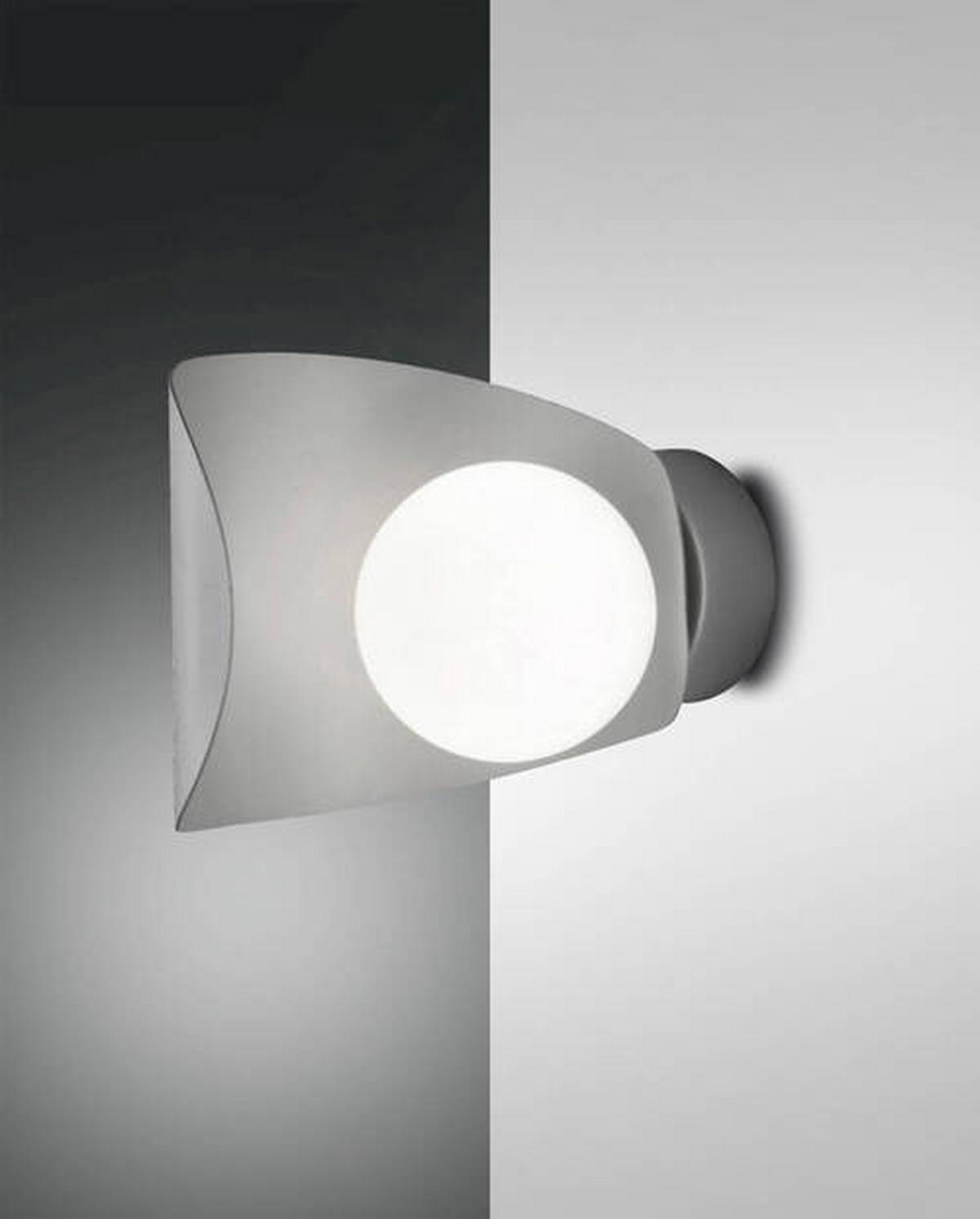 LED-WANDLEUCHTE Adria 16/16/18 cm   - Silberfarben, Basics, Glas/Metall (16/16/18cm) - Fabas Luce