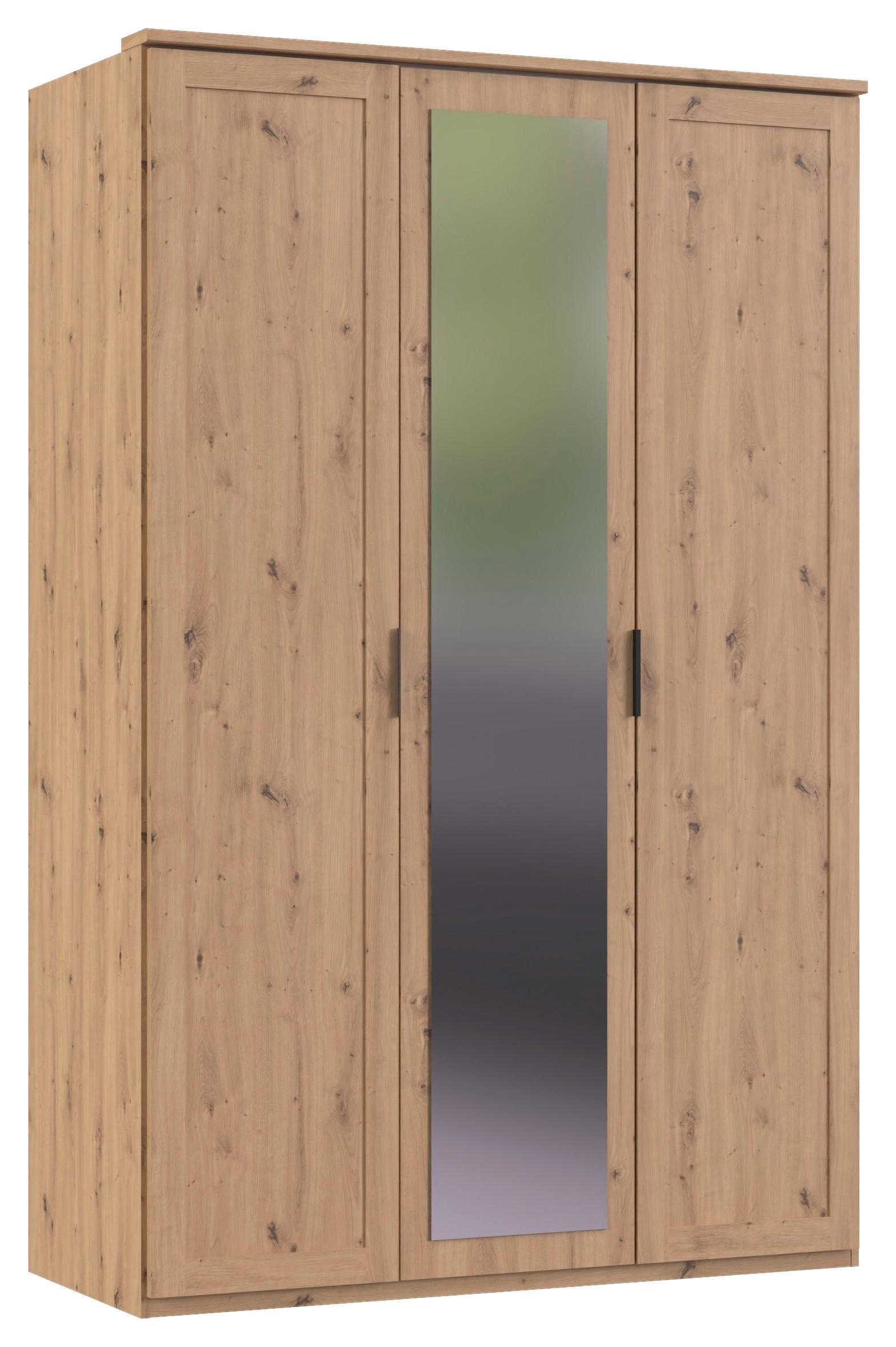 DREHTÜRENSCHRANK in Eiche Artisan  - Schwarz/Eiche Artisan, Konventionell, Glas/Holzwerkstoff (135/210/58cm) - MID.YOU