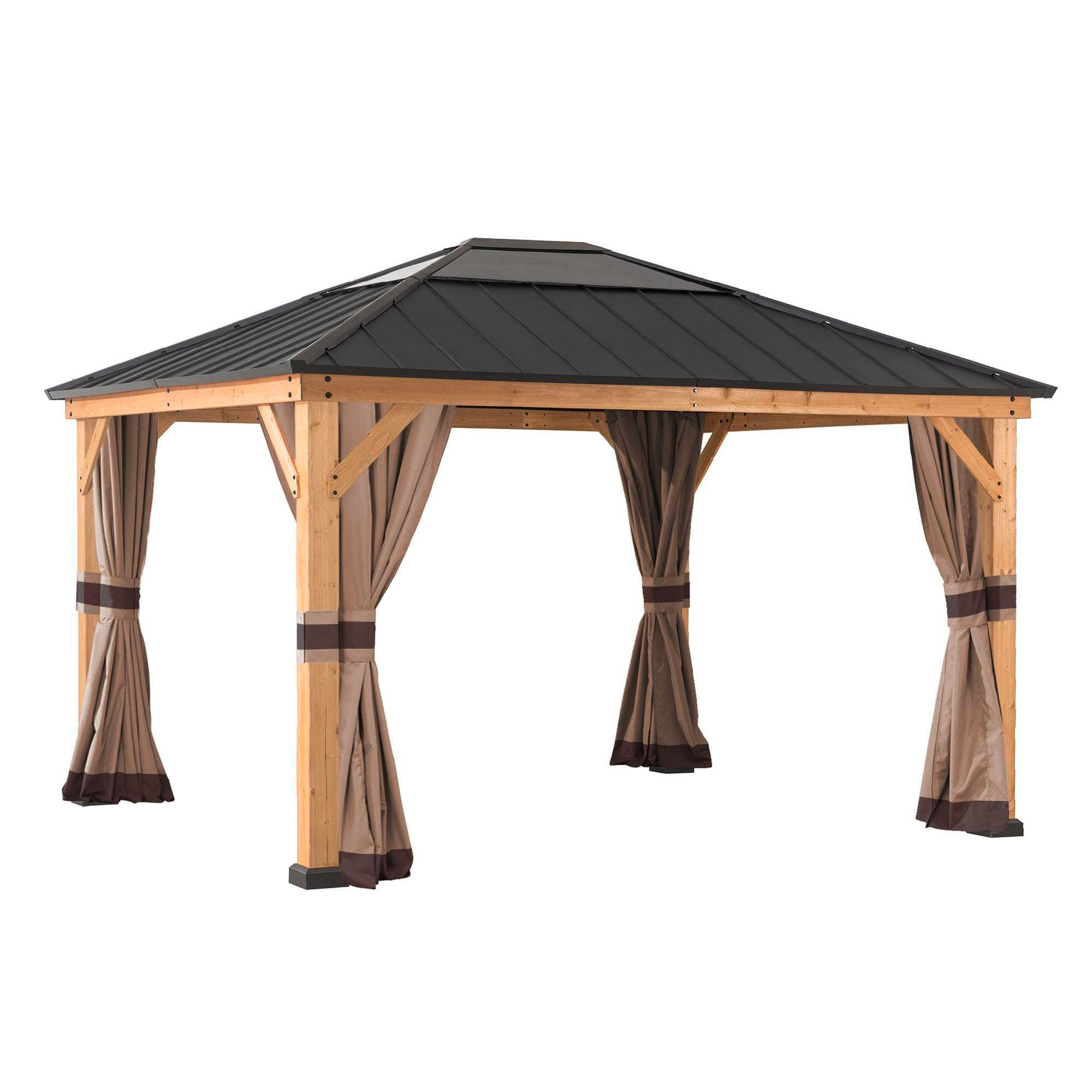 PAVILLON-SEITENTEIL   - Hellbraun, Basics, Textil (399/220cm)