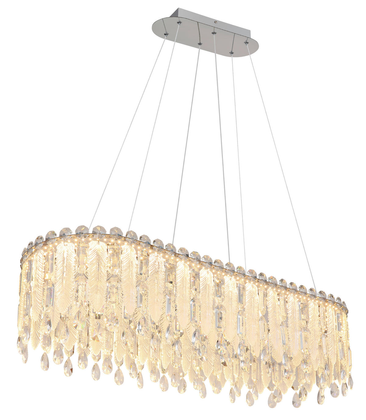 LED-HÄNGELEUCHTE 99/36/120 cm  - Klar/Chromfarben, LIFESTYLE, Glas/Kunststoff (99/36/120cm) - Globo