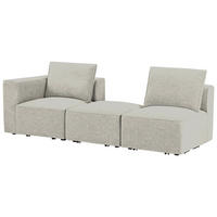 SOFFA i fleece beige  - beige/svart, Design, trä/textil (230,5/65/90cm) - Livetastic