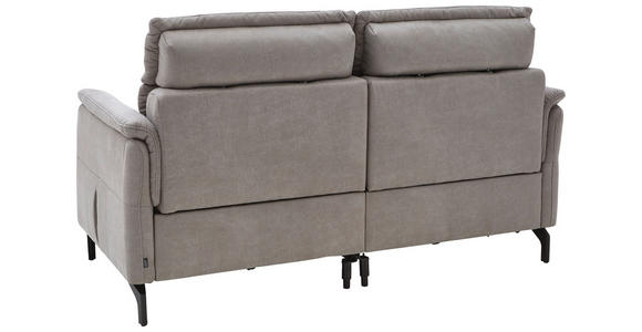 2-SITZER-SOFA Varo Lederlook Hellgrau  - Hellgrau/Schwarz, KONVENTIONELL, Textil/Metall (194/103/92cm) - Dieter Knoll
