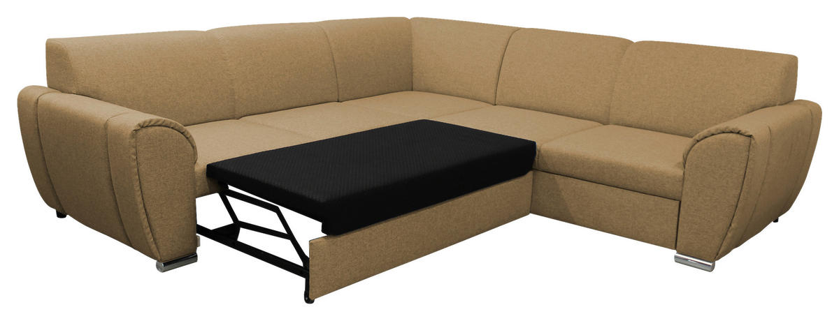 ECKSOFA in Flachgewebe Gelb  266/266 cm  - Gelb/Silberfarben, Design, Kunststoff/Textil (266/266cm) - Livetastic