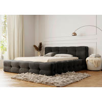 POLSTERBETT Lattenrost, Bettkasten 120/200 cm  in Anthrazit  - Anthrazit/Schwarz, Design, Holz/Textil (120/200cm) - Boxxx