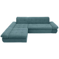 ECKSOFA Petrol Mikrofaser  - Chromfarben/Petrol, KONVENTIONELL, Textil/Metall (172/300cm) - MID.YOU