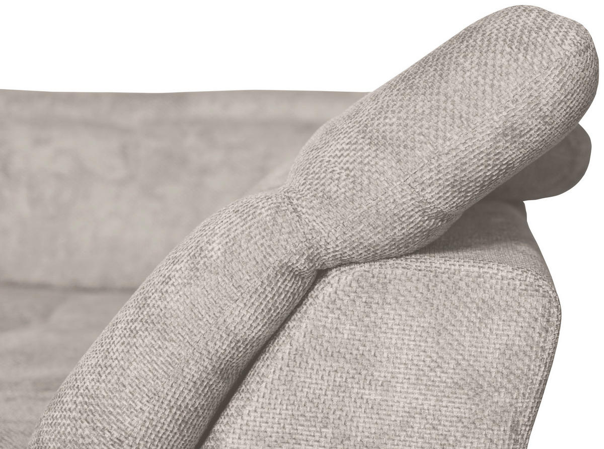 WOHNLANDSCHAFT in Struktur Creme  - Creme/Schwarz, KONVENTIONELL, Textil/Metall (188/357/253cm) - Carryhome
