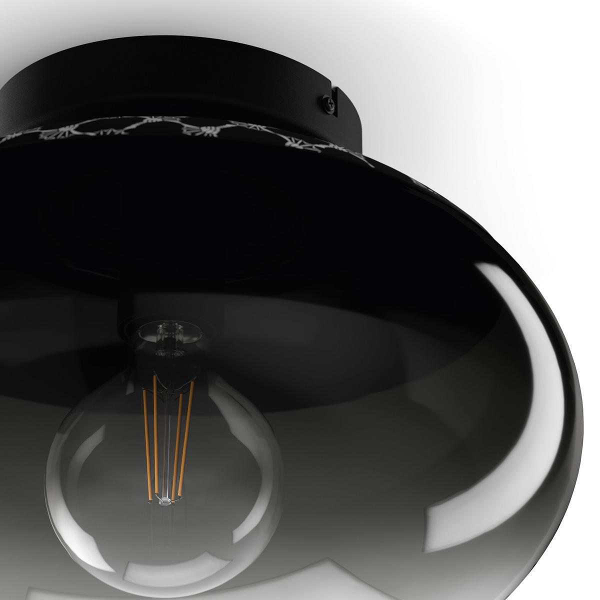 DECKENLEUCHTE  28/24,5 cm    - Transparent/Schwarz, Lifestyle, Glas/Metall (28/24,5cm) - Joop!