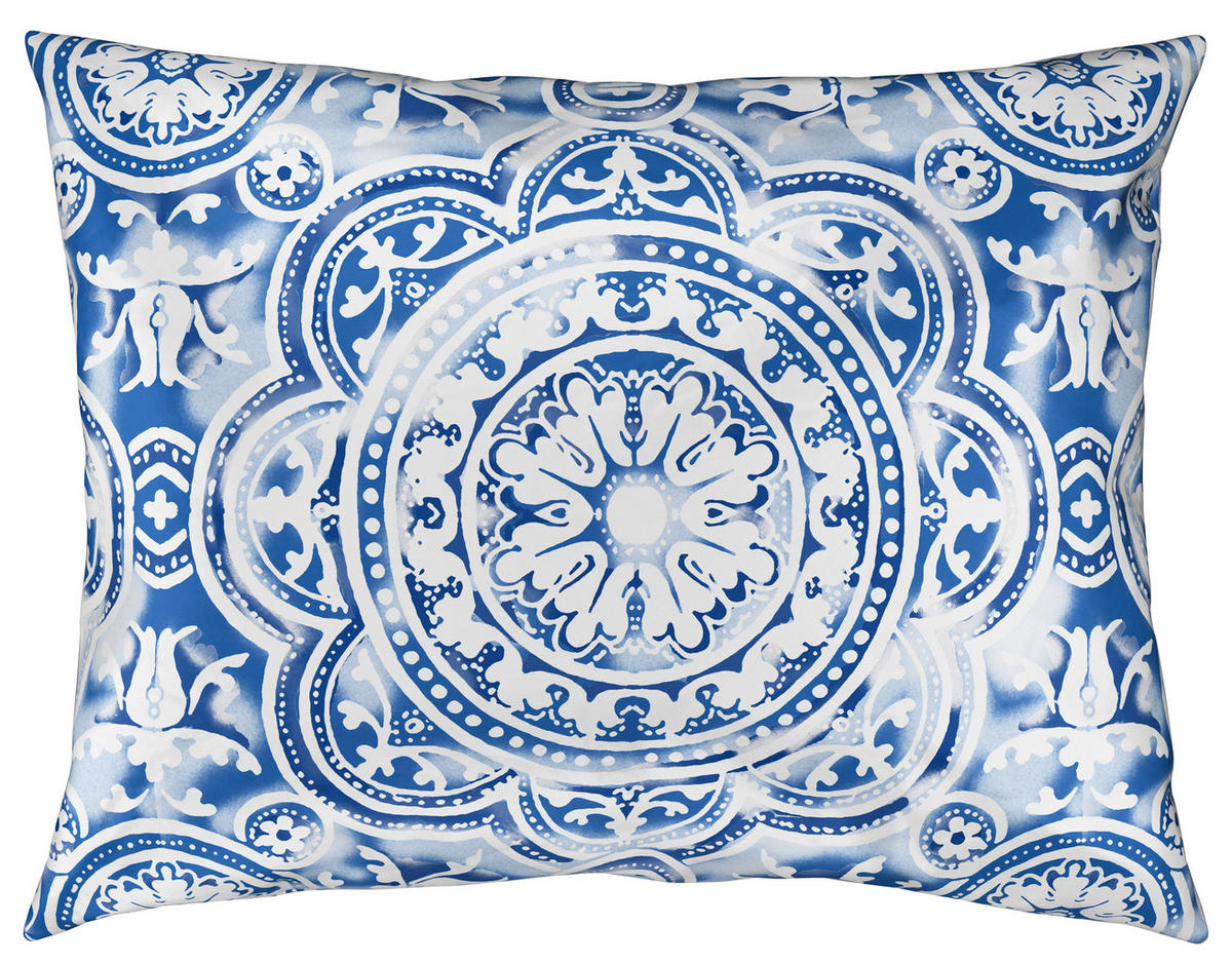 POSTELJINA PORTO 140/200 cm saten bela, tamnoplava  - bela/tamnoplava, Konvencionalno, tekstil (140/200cm) - Esposa