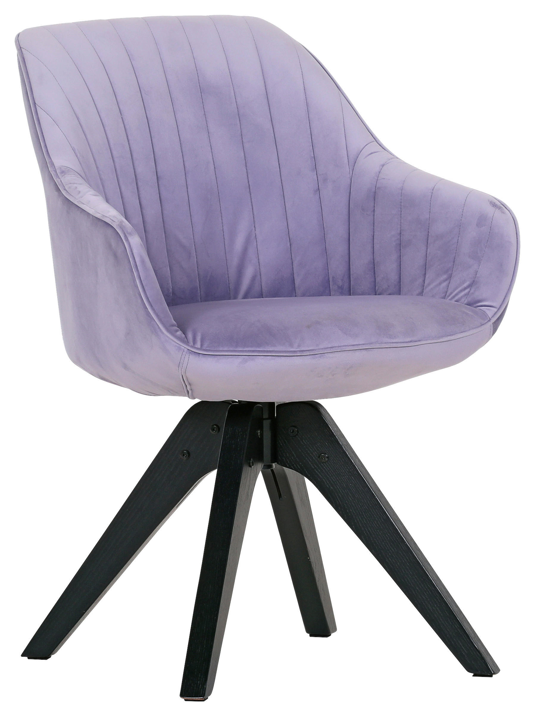 ARMLEHNSTUHL  in Velours  - Flieder/Schwarz, LIFESTYLE, Holz/Textil (60/83/65cm) - home24