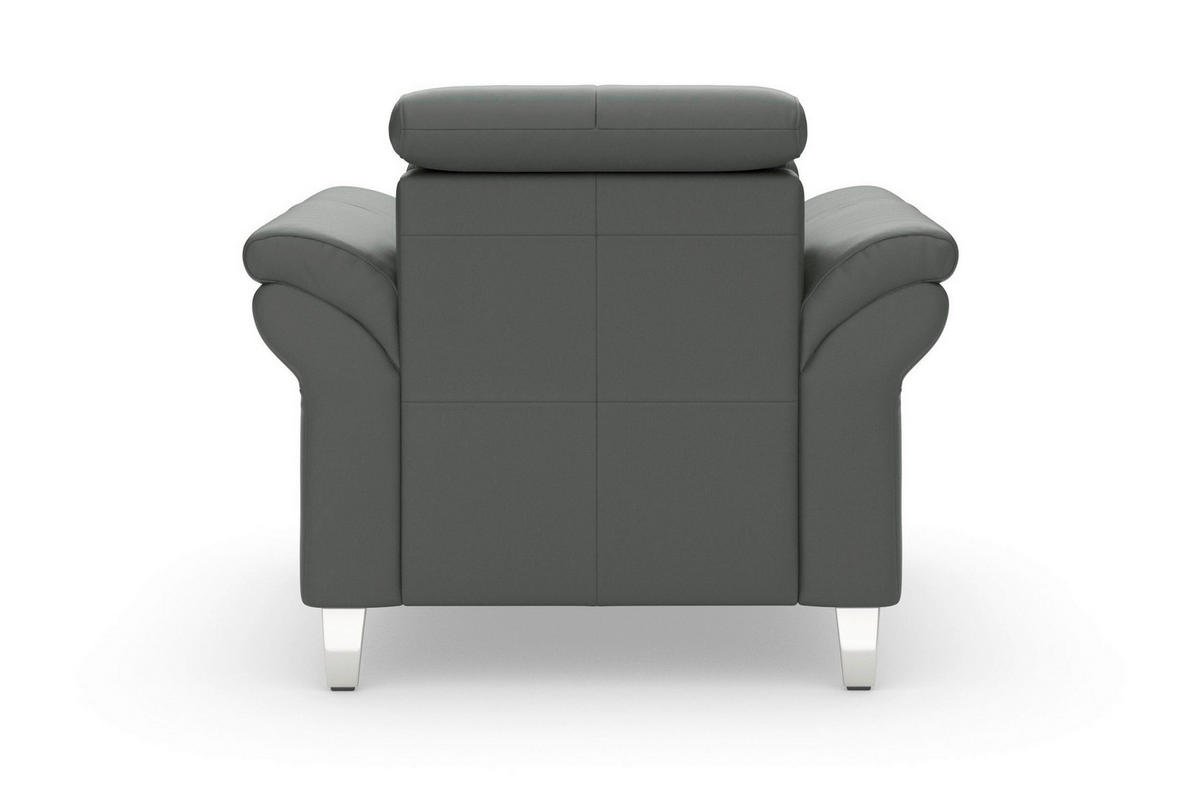 SESSEL Echtleder Anthrazit  - Chromfarben/Anthrazit, Basics, Leder/Metall (101/84/93cm) - Sit & More