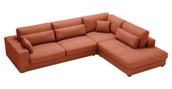 ECKSOFA Terracotta Cord  - Terracotta/Schwarz, KONVENTIONELL, Kunststoff/Textil (314/250cm) - Carryhome