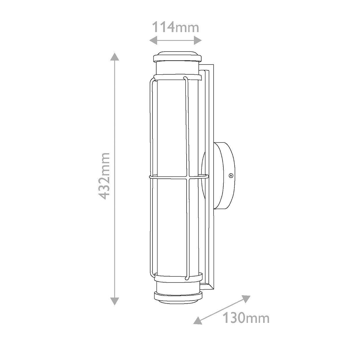 LED-WANDLEUCHTE Hinkley 11,4/43,2/13 cm  - Messingfarben, Design, Glas/Metall (11,4/43,2/13cm) - Elstead Lighting