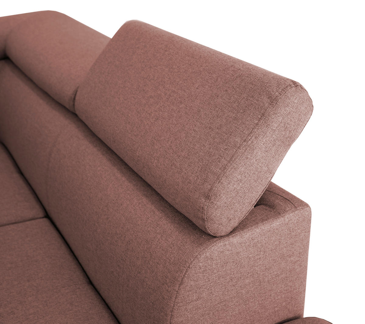 ECKSOFA in Webstoff Hellrot  - Hellrot/Silberfarben, Design, Textil/Metall (257/226cm) - Xora