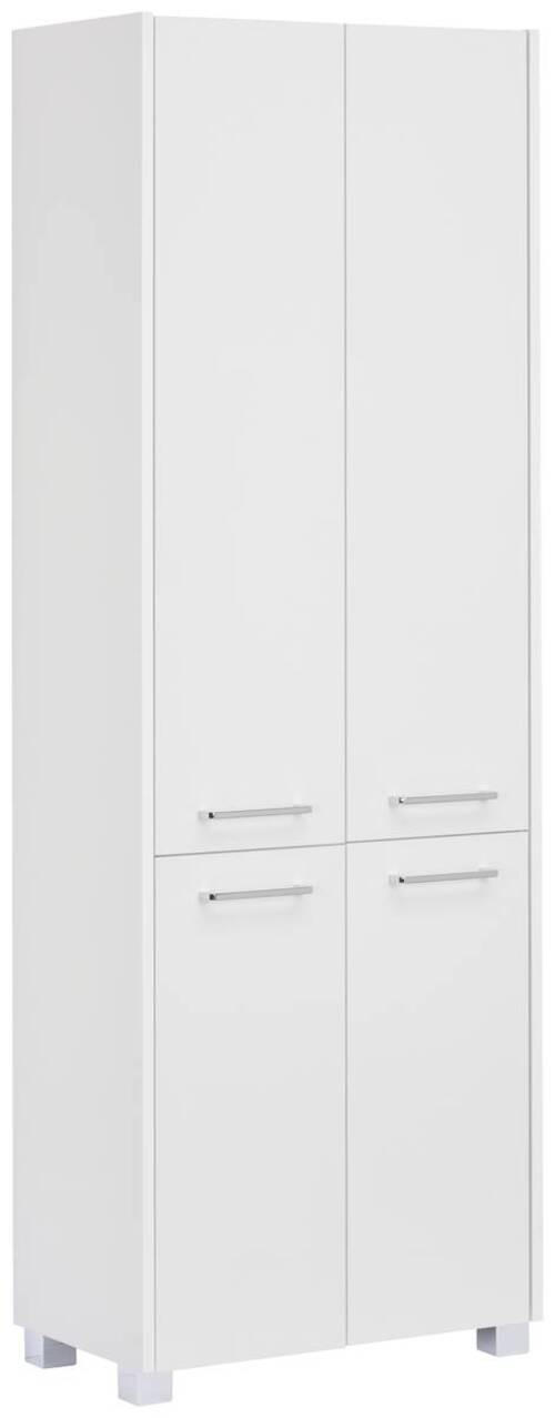 HOCHSCHRANK 56,9/164,5/33 cm  - Chromfarben/Weiß, KONVENTIONELL, Holzwerkstoff/Metall (56,9/164,5/33cm) - Stylife
