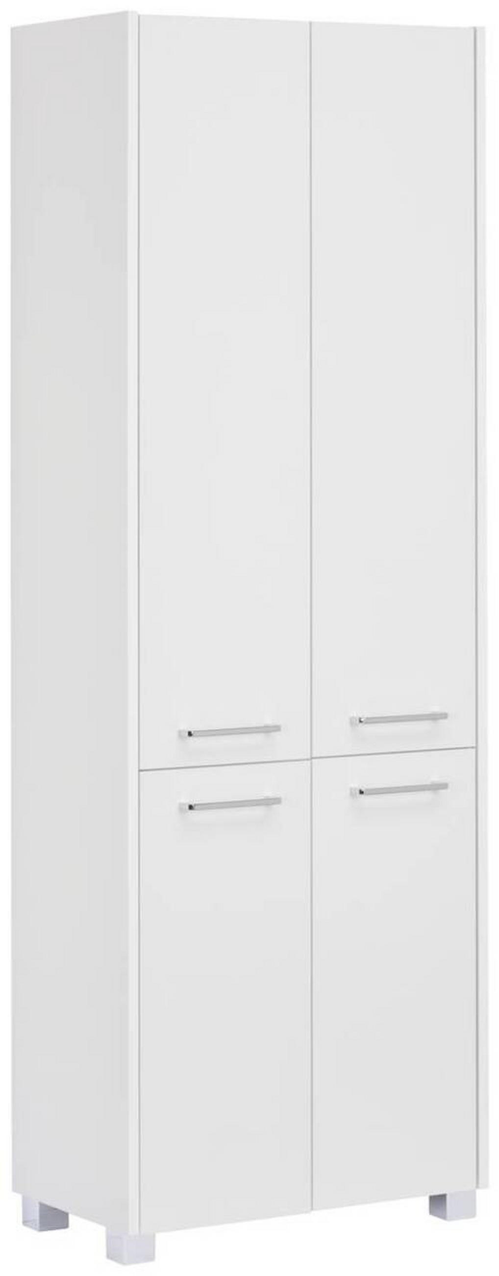 HOCHSCHRANK 56,9/164,5/33 cm  - Chromfarben/Weiß, KONVENTIONELL, Holzwerkstoff/Metall (56,9/164,5/33cm) - Stylife