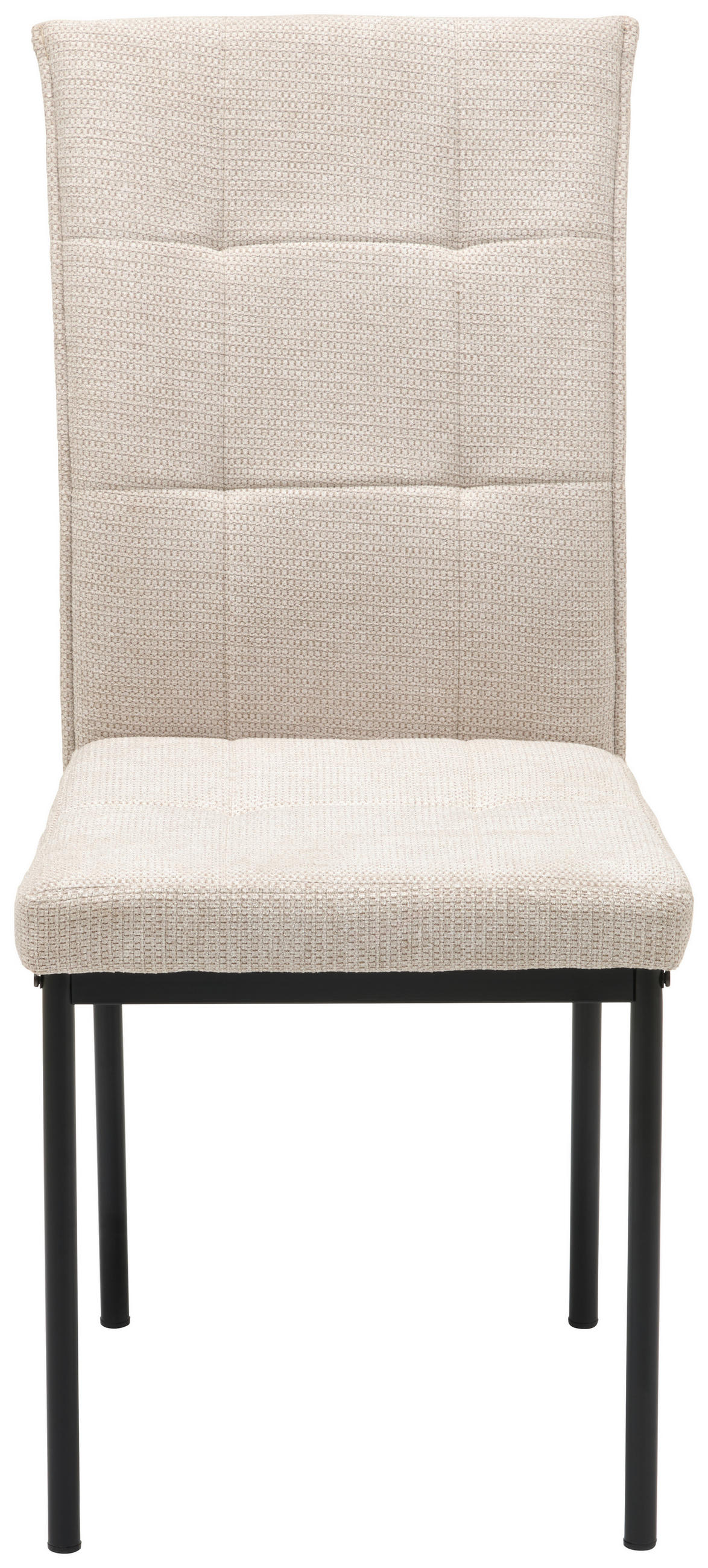 STUHL Mikrofaser Schwarz, Beige  - Beige/Schwarz, KONVENTIONELL, Textil/Metall (44/96/61cm) - MID.YOU