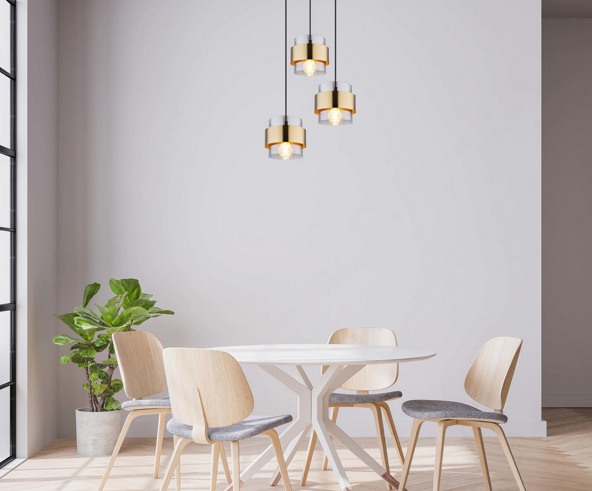 ZÁVĚSNÉ SVÍTIDLO, 45/120 cm  - černá/čiré, Design, kov/sklo (45/120cm) - Globo