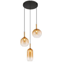 VISEČA SVETILKA        43/150 cm      G9 - črna/prozorno, Konvencionalno, kovina/steklo (43/150cm) - Globo