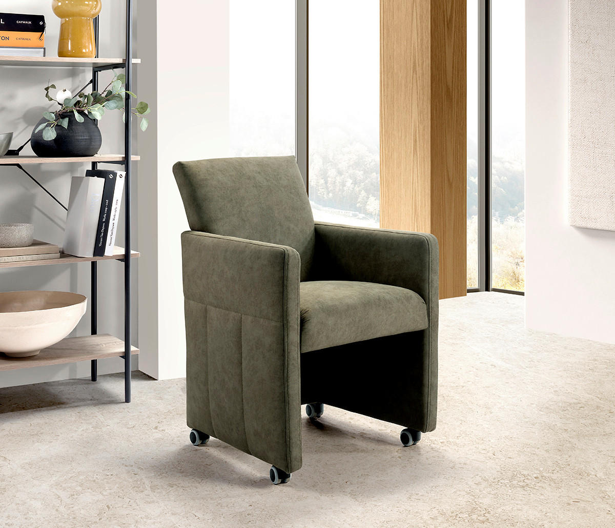 ŽIDLE S PODRUČKAMI, vzhled kůže,  - Moderní, dřevo/kompozitní dřevo (63/72cm) - Livetastic