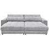 BIGSOFA in Cord Hellgrau  - Hellgrau/Schwarz, Konventionell, Holzwerkstoff/Kunststoff (292/90/194cm) - MID.YOU