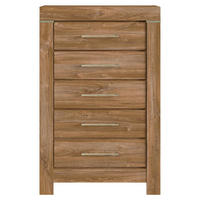 KOMODA, barvy dubu, 70/110/45 cm - barvy dubu/barvy niklu, Design, kov/kompozitní dřevo (70/110/45cm) - Welnova