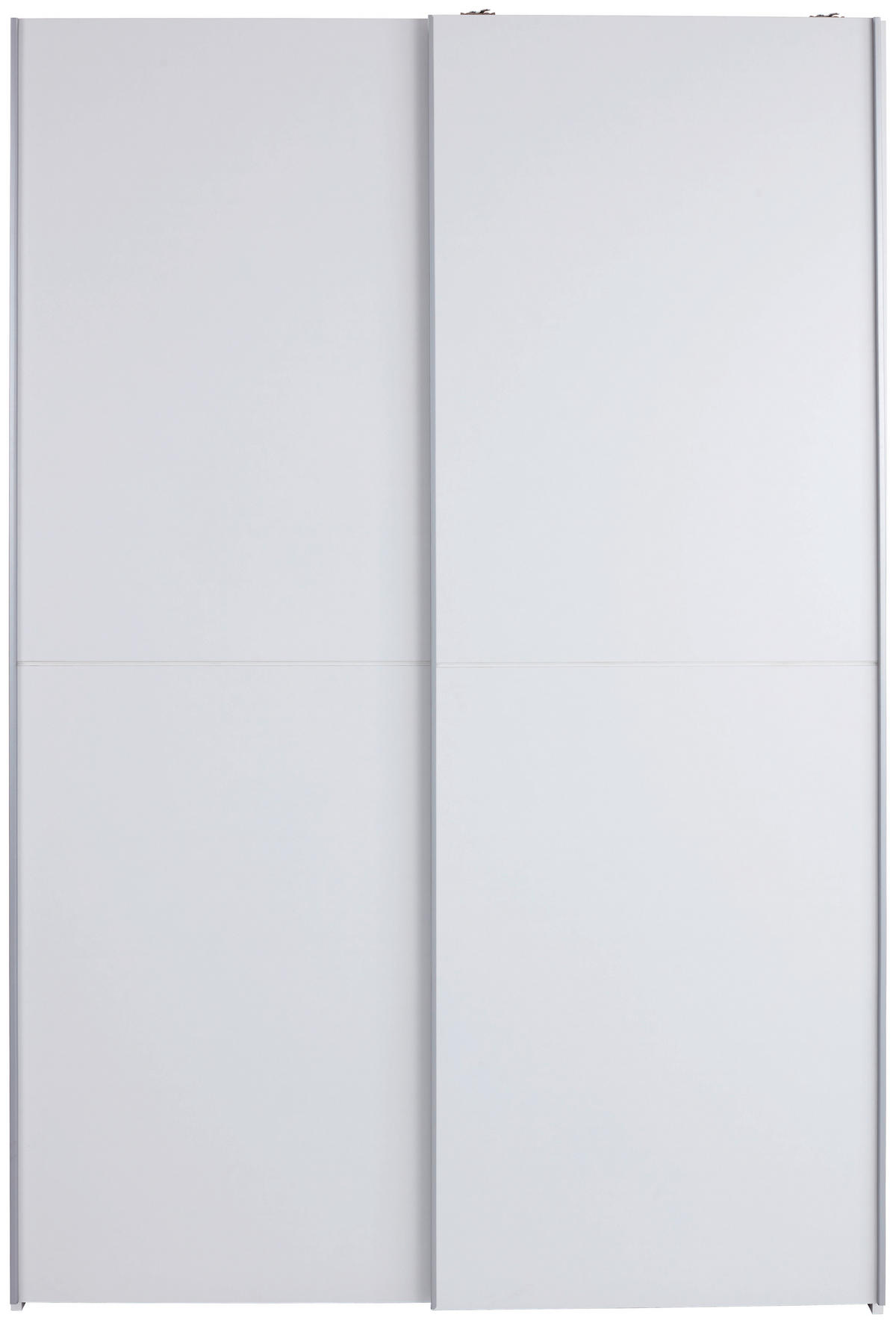 SCHWEBETÜRENSCHRANK 125/195,5/38 cm 2-türig Weiß  - Alufarben/Weiß, KONVENTIONELL, Holzwerkstoff (125/195,5/38cm) - P & B