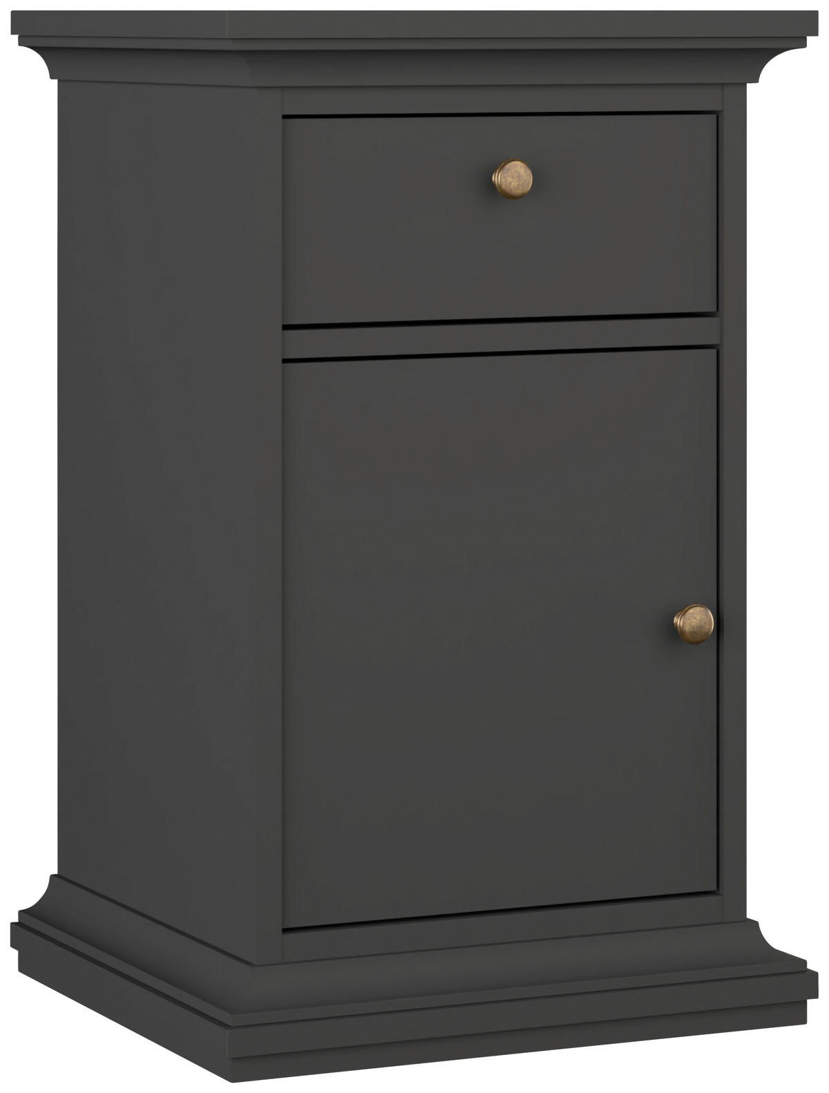 NACHTSCHRANK 43,6/69,6/40 cm  - Messingfarben/Grau, MODERN, Holzwerkstoff/Metall (43,6/69,6/40cm) - P & B