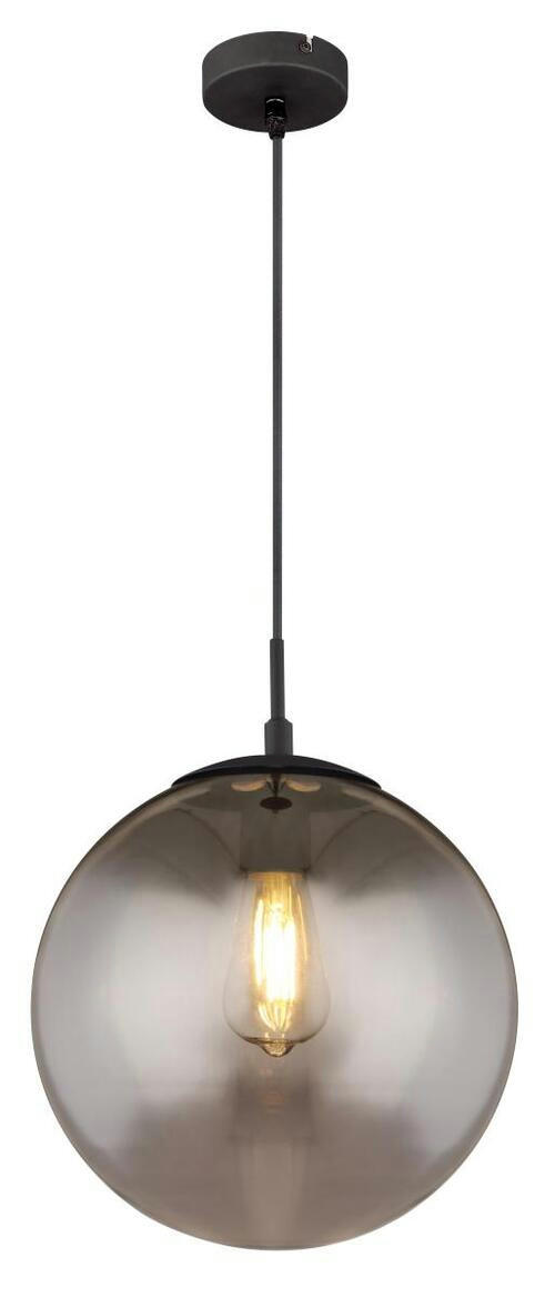 HÄNGELEUCHTE BLAMA 30/120 cm   - Schwarz, Design, Glas/Metall (30/120cm) - Globo