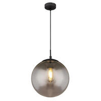 HÄNGELEUCHTE 30/120 cm    - Schwarz, Design, Glas/Metall (30/120cm) - Globo