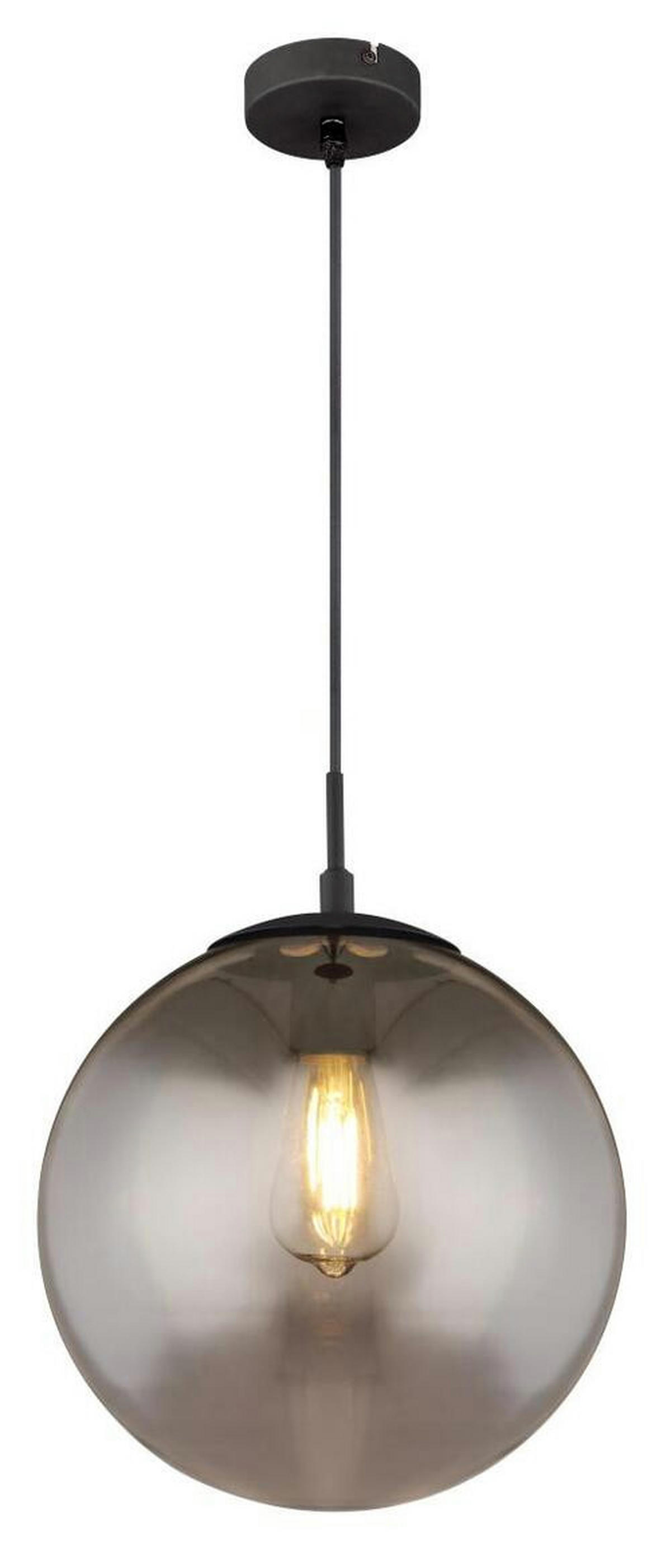 HÄNGELEUCHTE 30/120 cm    - Schwarz, Design, Glas/Metall (30/120cm) - Globo