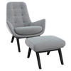 SESSELSET Flachgewebe Hocker    - Hellgrau/Schwarz, Design, Holz/Textil (84/95/96cm) - MID.YOU