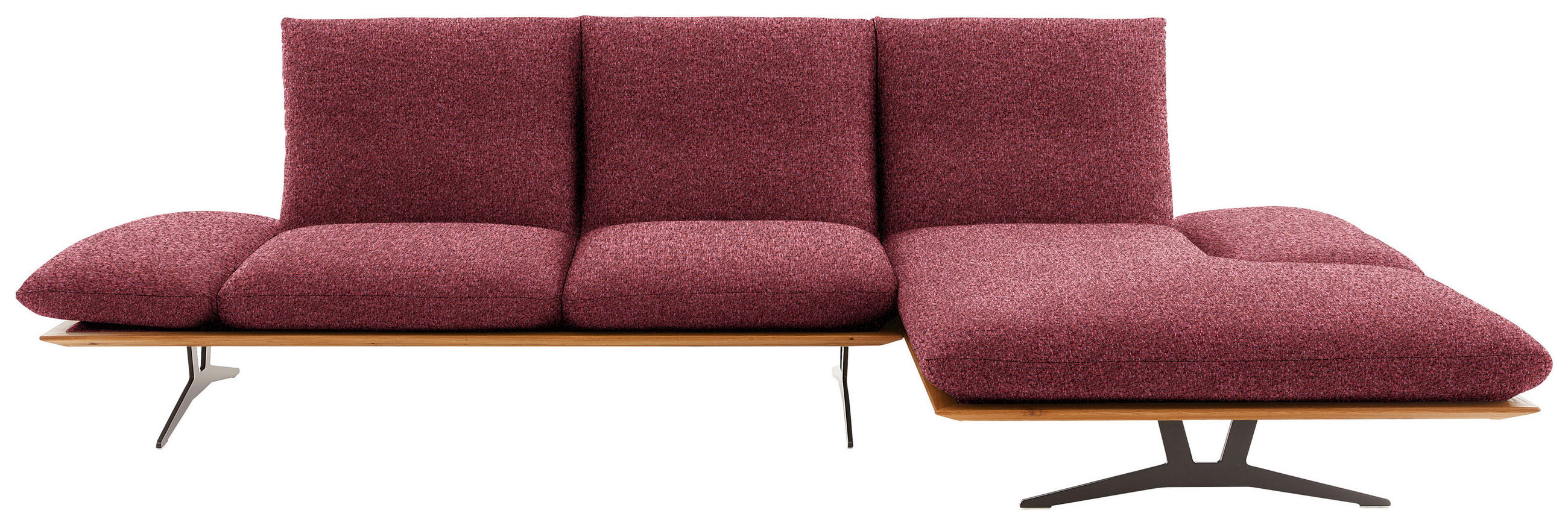 ECKSOFA Flachgewebe Rot  - Rot/Schwarz, Design, Holz/Textil (314/159cm) - Dieter Knoll