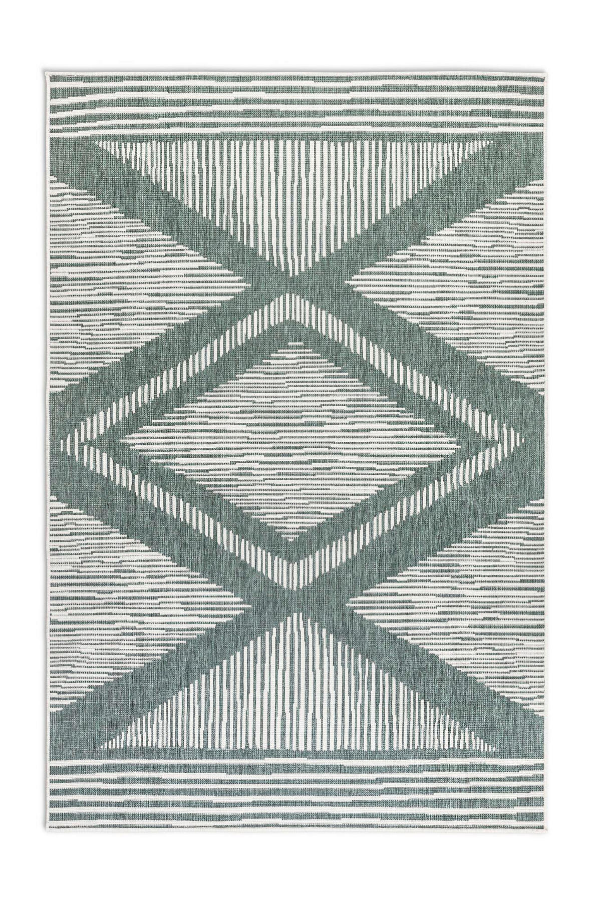 OUTDOORTEPPICH 80/150 cm Gemini Dunkelgrün, Weiß  - Dunkelgrün/Weiß, Design, Kunststoff (80/150cm) - Hanse Home