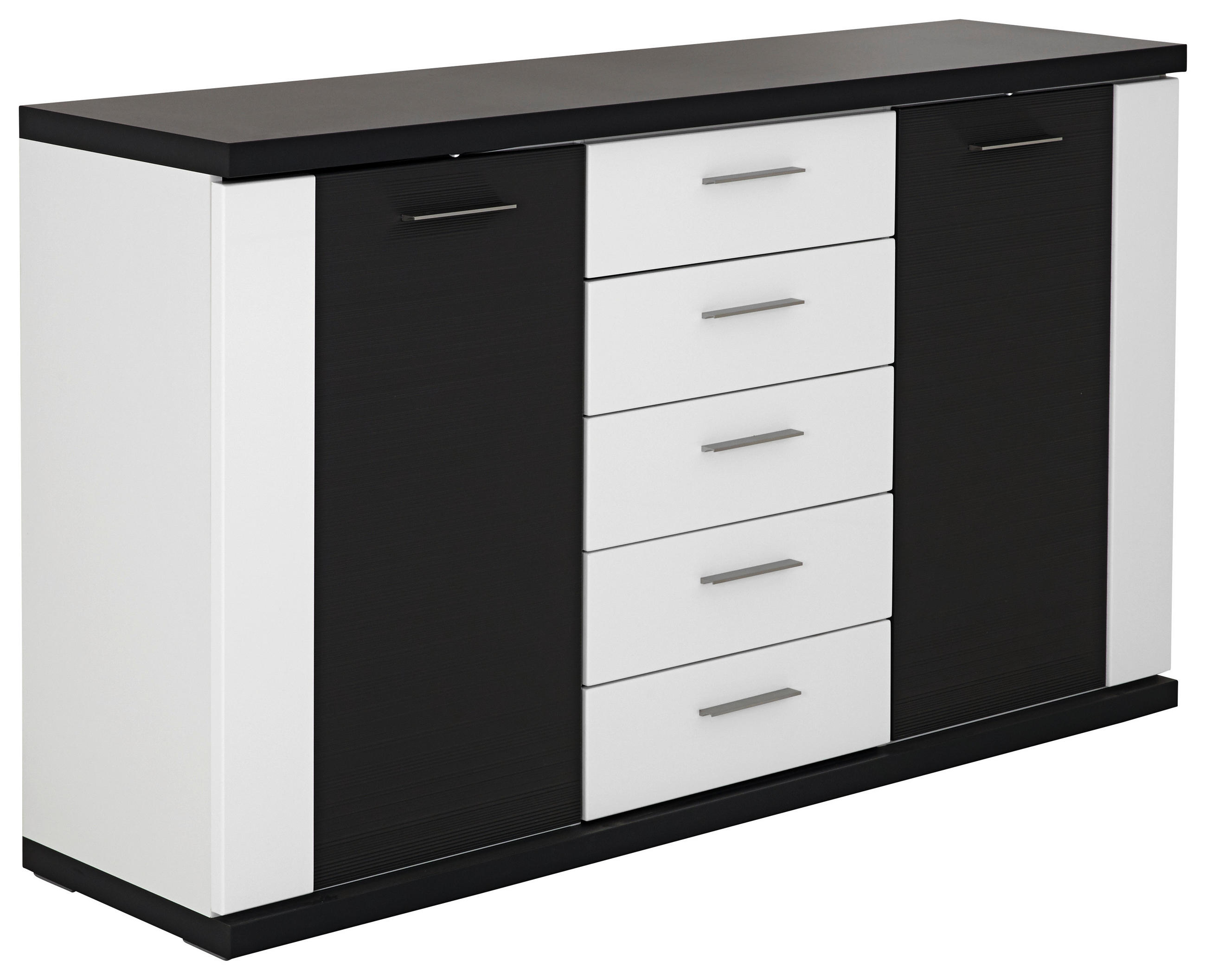 SIDEBOARD 156/90,4/41 cm  in Graphitfarben, Weiß  - Silberfarben/Schwarz, Design, Holzwerkstoff/Kunststoff (156/90,4/41cm) - Xora