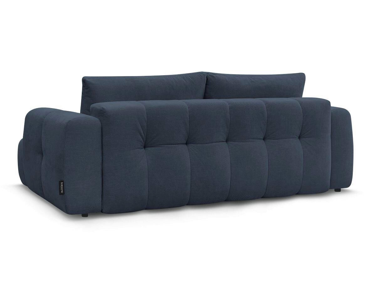 SCHLAFSOFA FUJI Leinenoptik Dunkelblau  inkl.  - Schwarz/Dunkelblau, MODERN, Kunststoff/Textil (251/113/88cm)