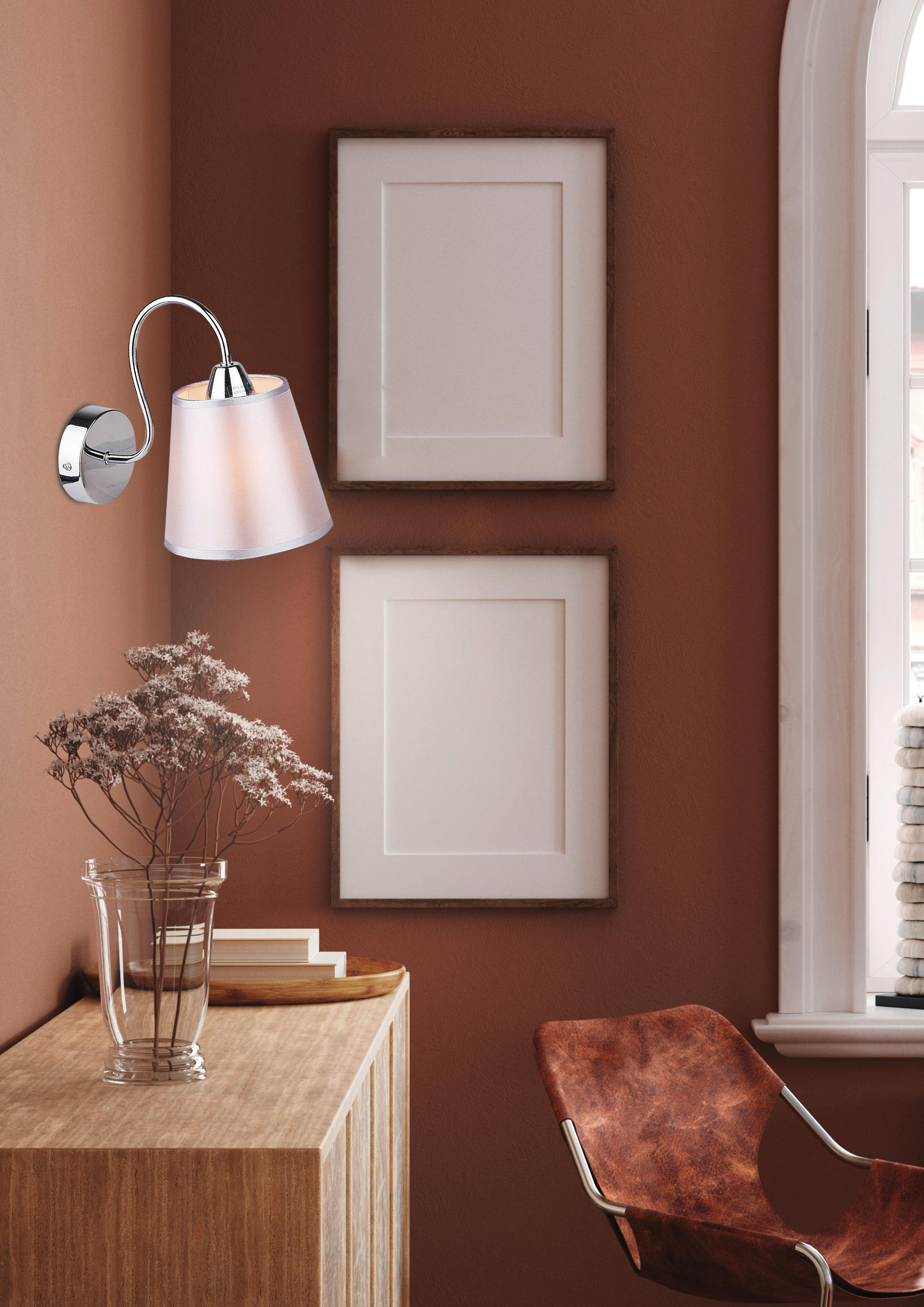 VÄGGLAMPA Luk 22/15/21 cm   - kromfärg, Basics, metall/plast (22/15/21cm)