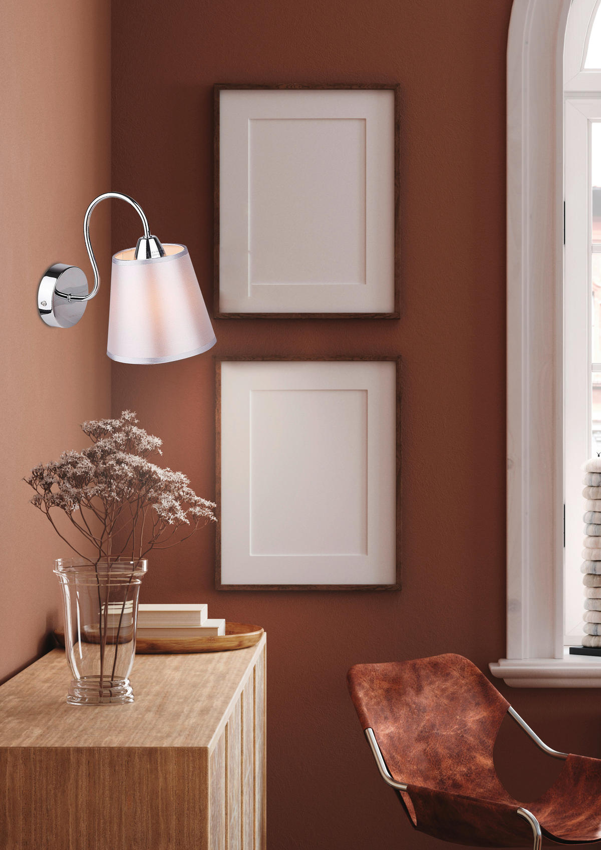 VÄGGLAMPA Luk 22/15/21 cm   - kromfärg, Basics, metall/plast (22/15/21cm)