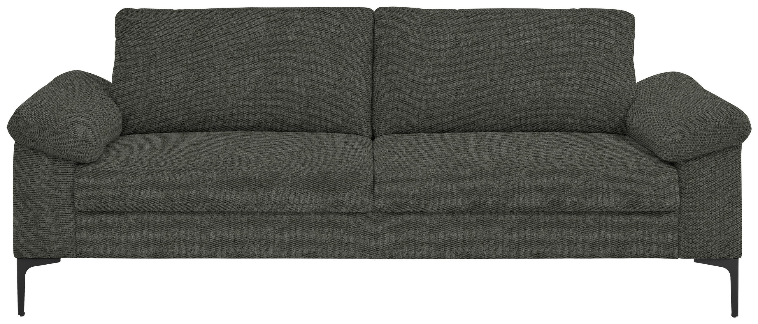 3-SITZER-SOFA in Flachgewebe Grau  - Schwarz/Grau, Design, Textil/Metall (226/89/97cm) - Pure Home Lifestyle