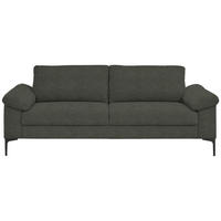 3-SITZER-SOFA in Flachgewebe Grau  - Schwarz/Grau, Design, Textil/Metall (226/89/97cm) - Pure Home Lifestyle