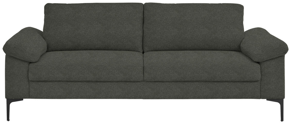 3-SITZER-SOFA in Flachgewebe Grau  - Schwarz/Grau, Design, Textil/Metall (226/89/97cm) - Pure Home Lifestyle