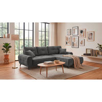 ECKSOFA Webstoff Anthrazit  - Anthrazit/Schwarz, Modern, Kunststoff/Textil (284/191cm) - MID.YOU