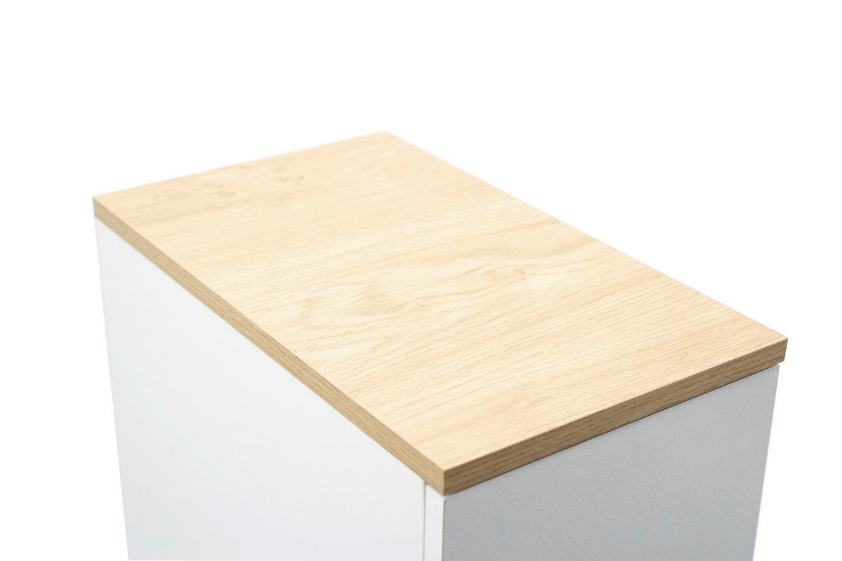 NACHTSCHRANK 19,6/60/33 cm, Weiß, Eiche Artisan,  - Weiß/Eiche Artisan, Basics, Holzwerkstoff (19,6/60/33cm) - Boxxx