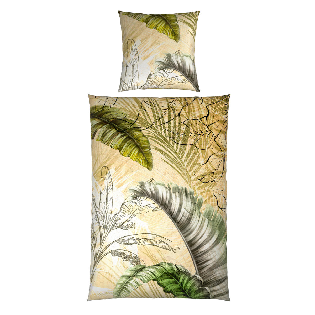 WENDEBETTWÄSCHE Satin 135/200 cm  - Grün, Textil (135/200cm) - Novel