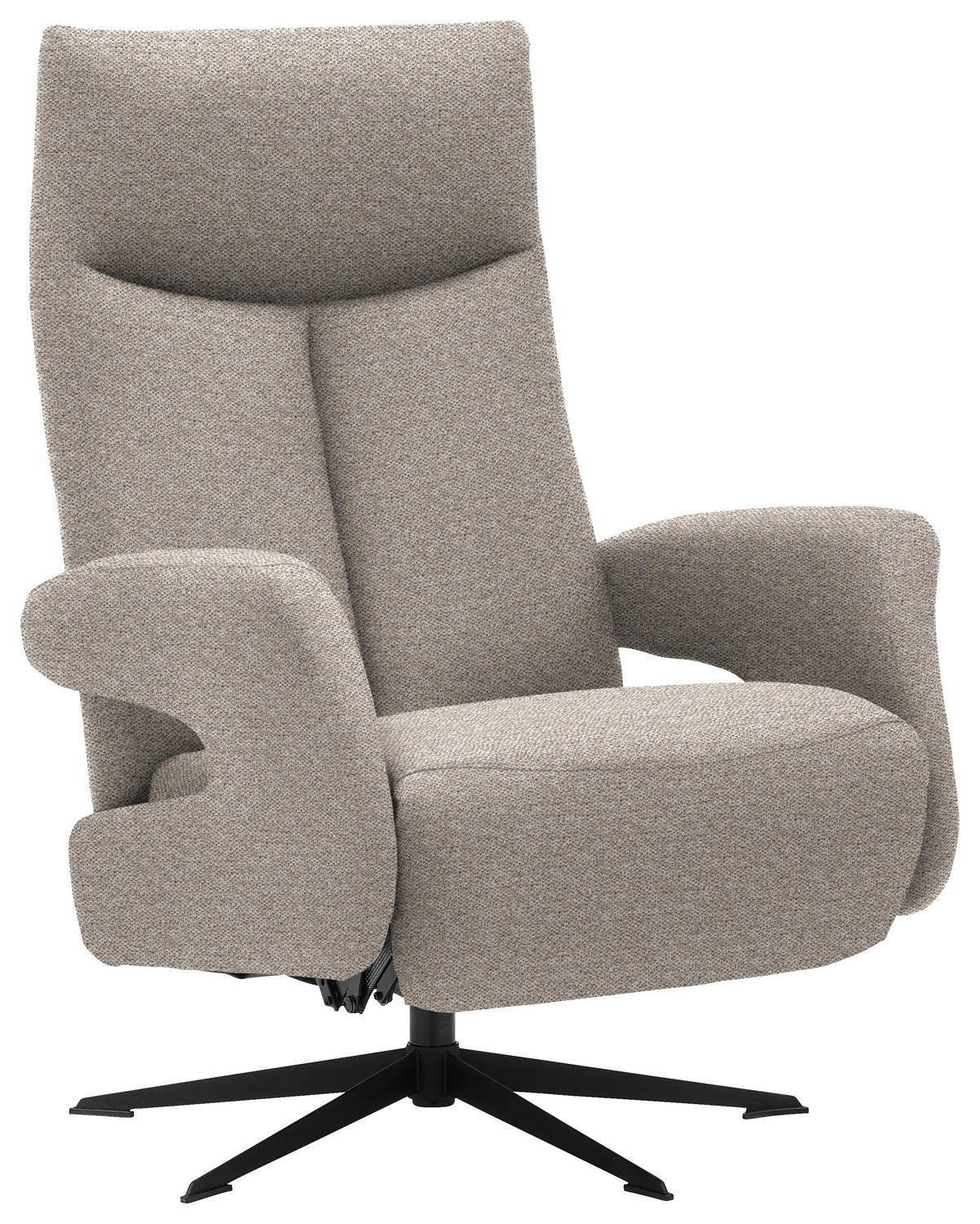 RELAXSESSEL Webstoff Relaxfunktion    - Hellbraun/Schwarz, Design, Textil/Metall (74/105/82cm) - Welnova